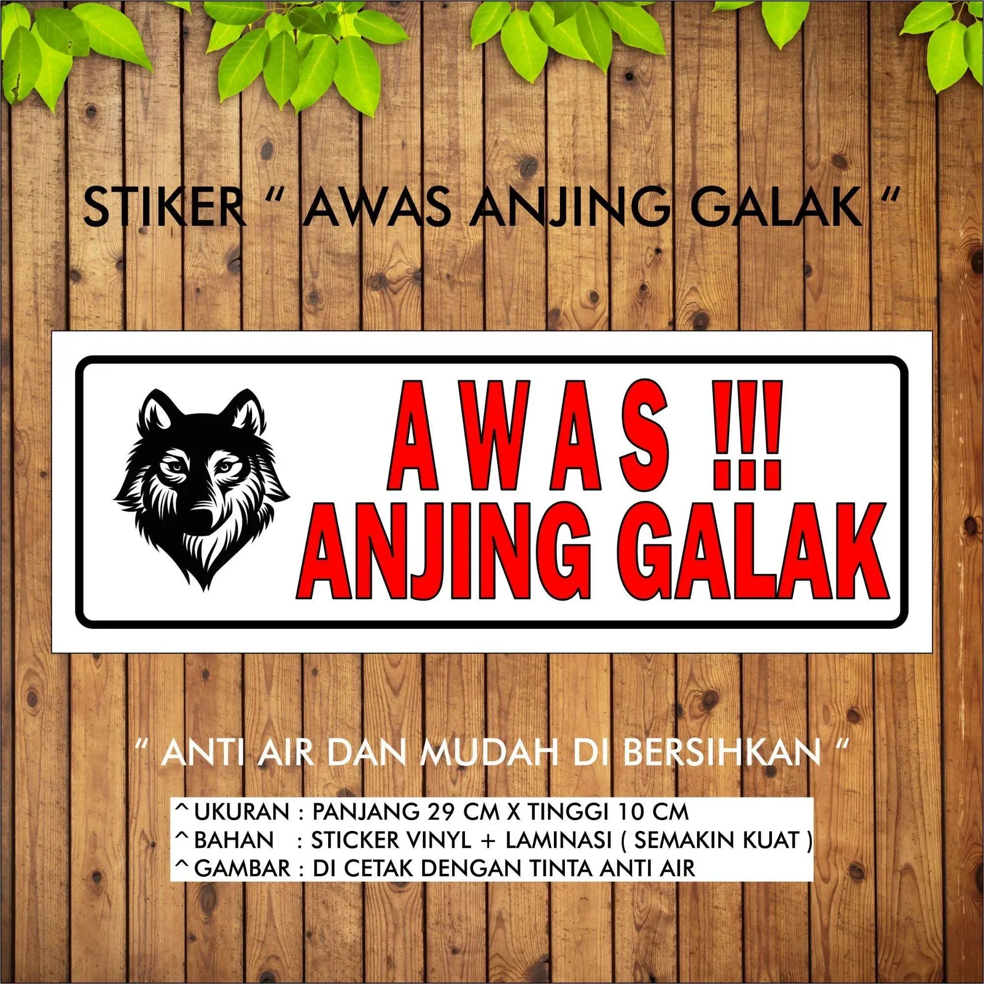 Ilustrasi stiker "AWAS ANJING GALAK" sebagai peringatan untuk tidak lewatkan pemutihan pajak kendaraan.