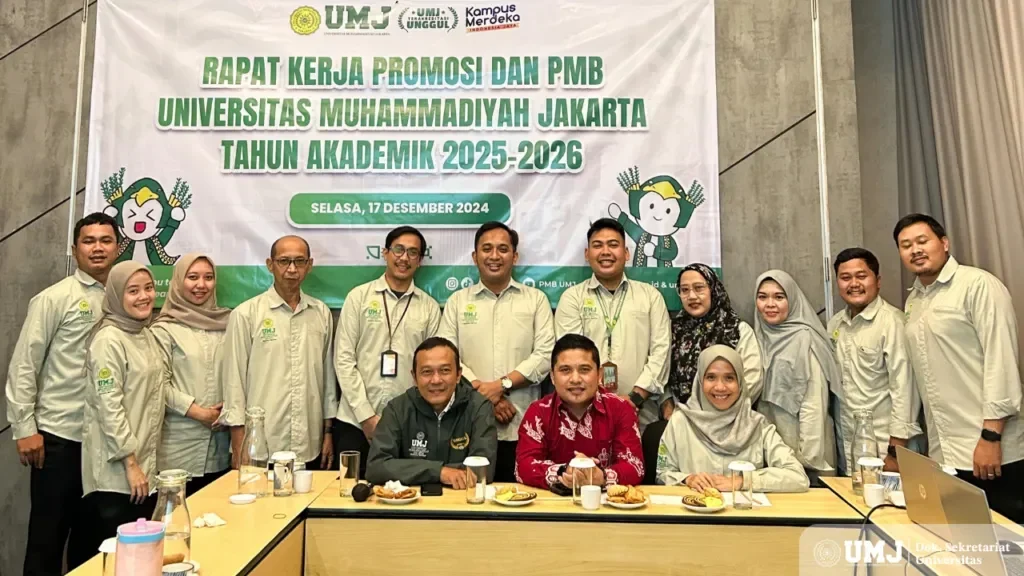 Rapat kerja promosi dan PMB UMJ tahun akademik 2025-2026 bersama civitas akademika.