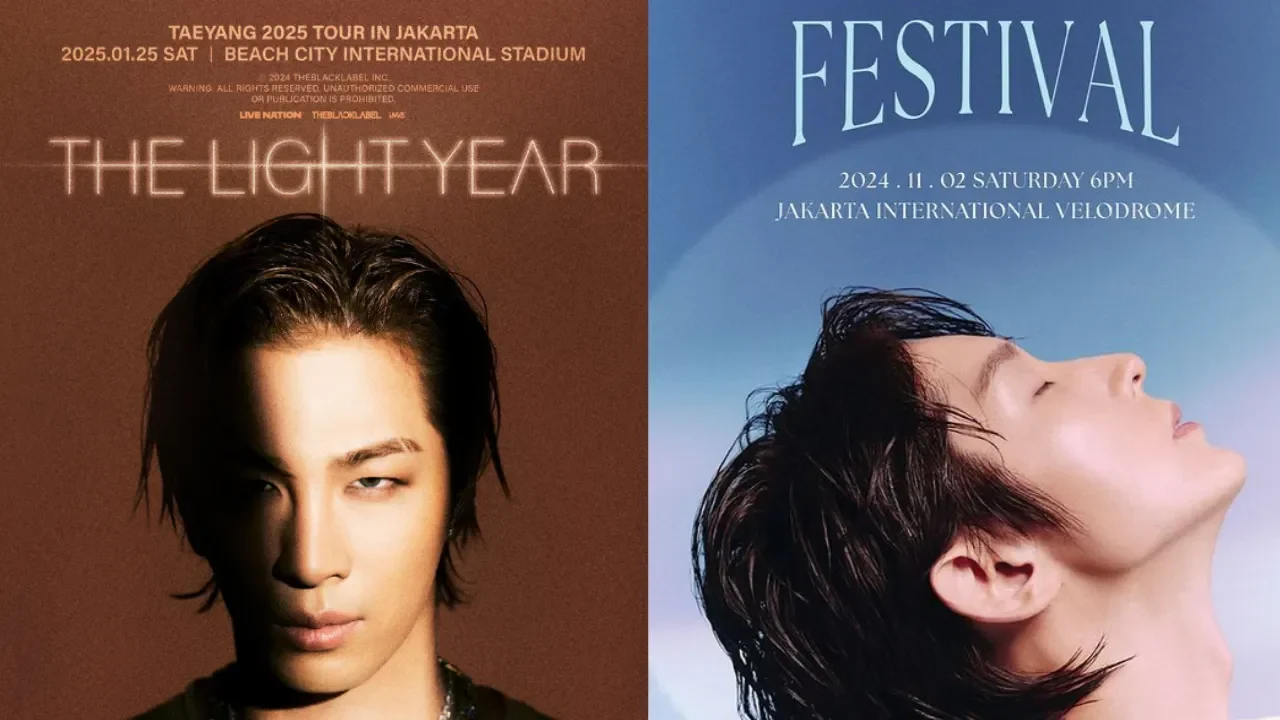 Poster konser KPop Taeyang dan Festival 2024 yang dibatalkan di Jakarta.