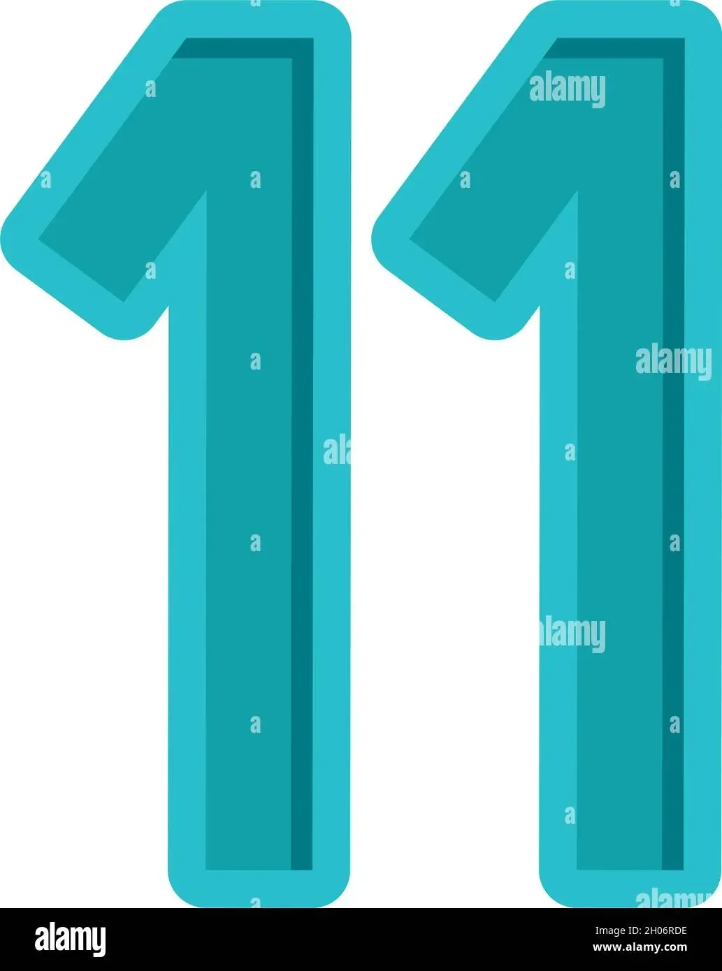 Ilustrasi angka 11 berwarna biru, simbol bertambahnya usia dan potensi penurunan daya ingat.