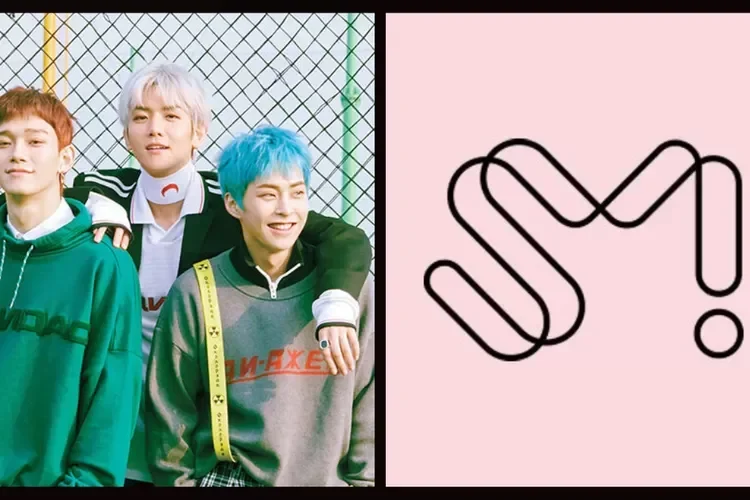 Tiga anggota EXO-CBX dan logo SM Entertainment dalam konflik hukum.