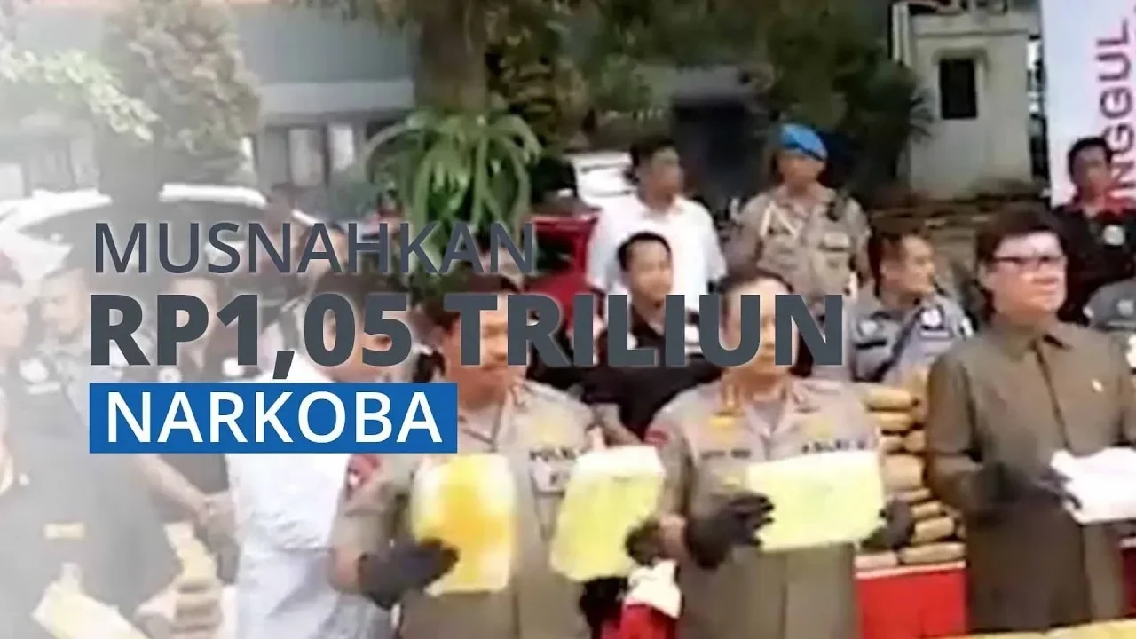 Polisi memusnahkan barang bukti narkoba senilai triliunan rupiah, hasil operasi selama 3 bulan.