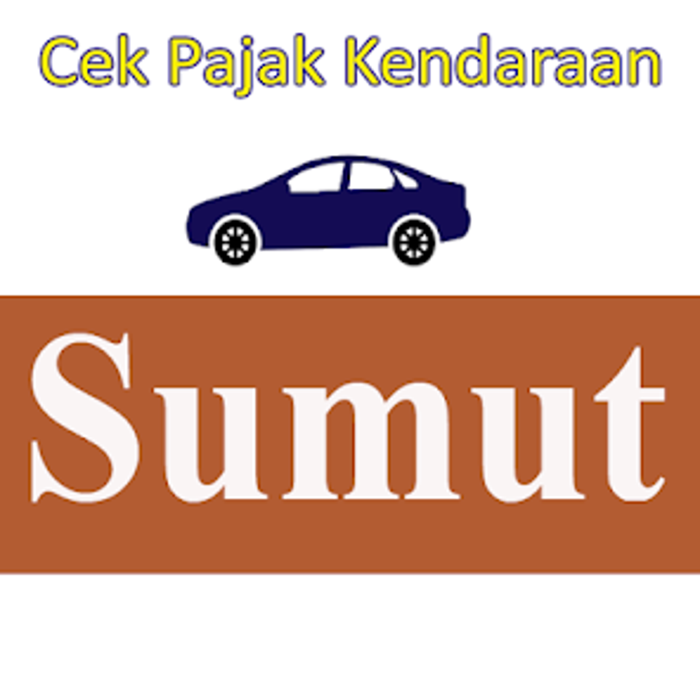 Ilustrasi pengecekan pajak kendaraan bermotor dengan siluet mobil dan tulisan Sumut.