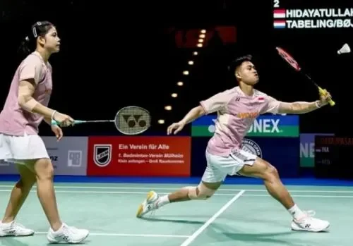 Jafar Hidayatullah dan Felisha Pasaribu, ganda campuran Indonesia, beraksi sengit di Korea Open.