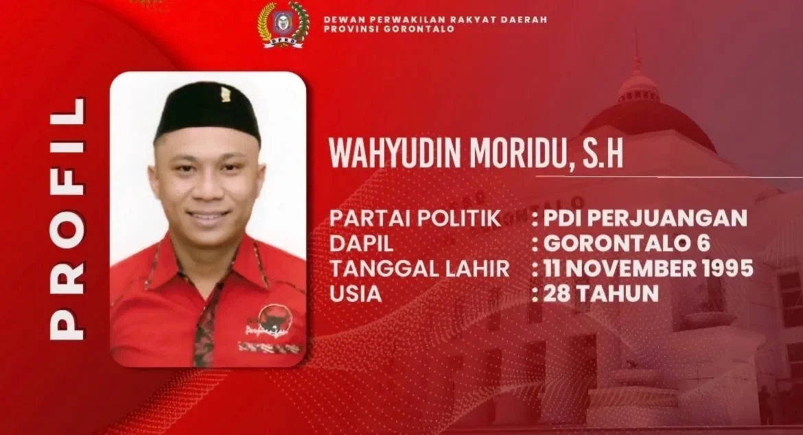 Profil Wahyudin Moridu, mantan anggota DPRD Gorontalo dari PDI Perjuangan.