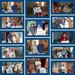 Kolase individu dan keluarga menerima bingkisan.