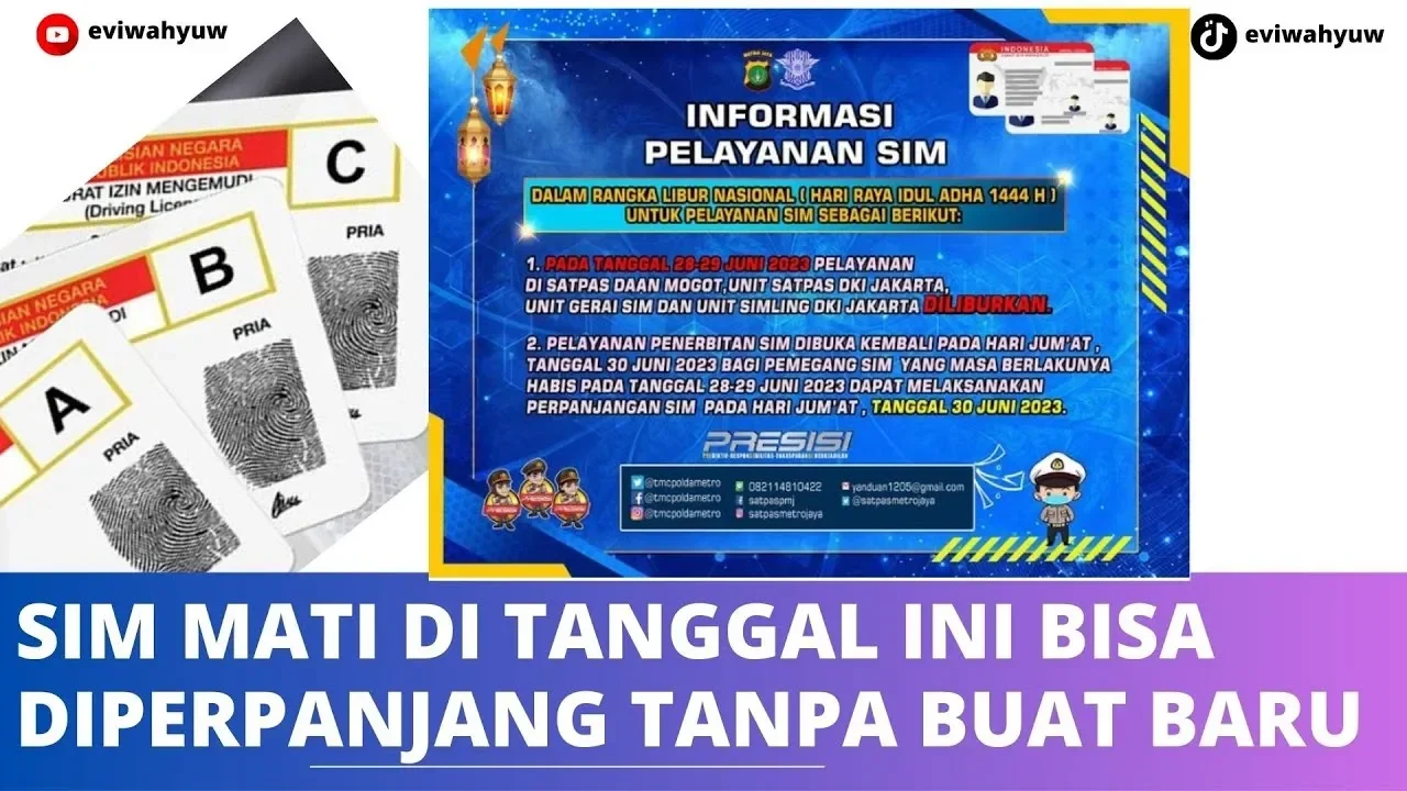 SIM mati pada libur nasional bisa diperpanjang tanpa perlu buat baru.