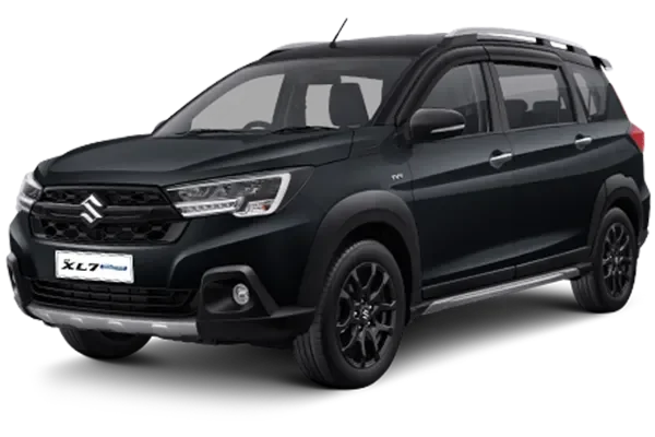 Suzuki XL7 Hybrid Alpha Kuro berwarna hitam, SUV terbaru dengan sentuhan eksklusif dan berani.