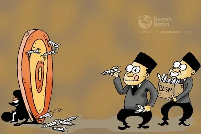 Kartun satir sindir penyaluran BLSM yang meleset dari sasaran.