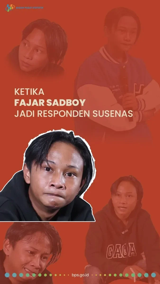 Fajar Sadboy menjadi responden sensus penduduk BPS dengan berbagai ekspresi.