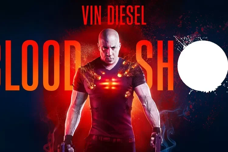 Poster film Bloodshot menampilkan Vin Diesel sebagai Ray Garrison, tentara super dengan senjata.