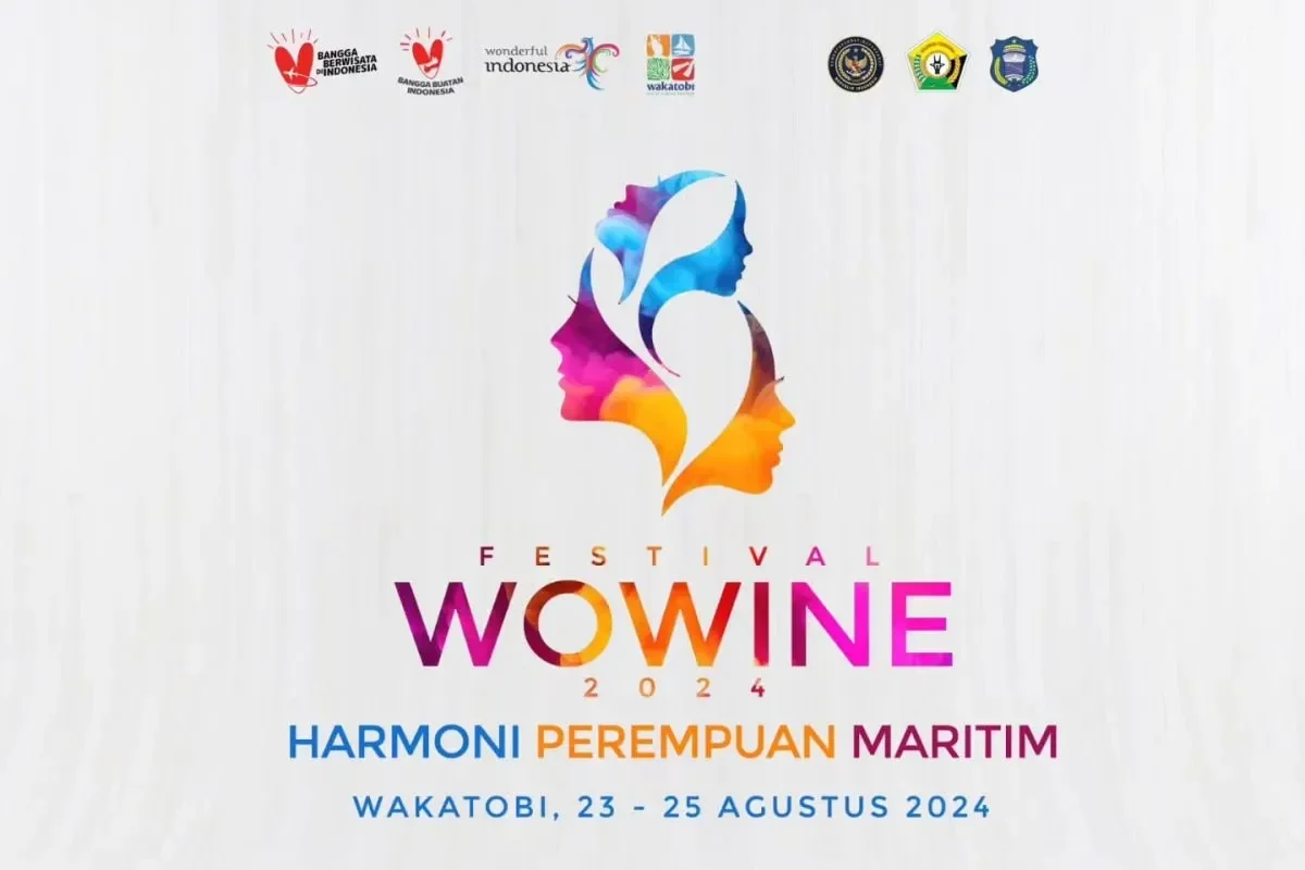 Poster Festival WOWINE 2024 Wakatobi, Harmoni Perempuan Maritim, 23-25 Agustus.