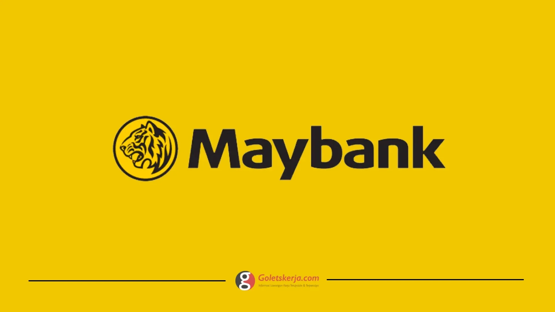 Logo Maybank Indonesia dengan latar belakang kuning dan gambar kepala harimau.