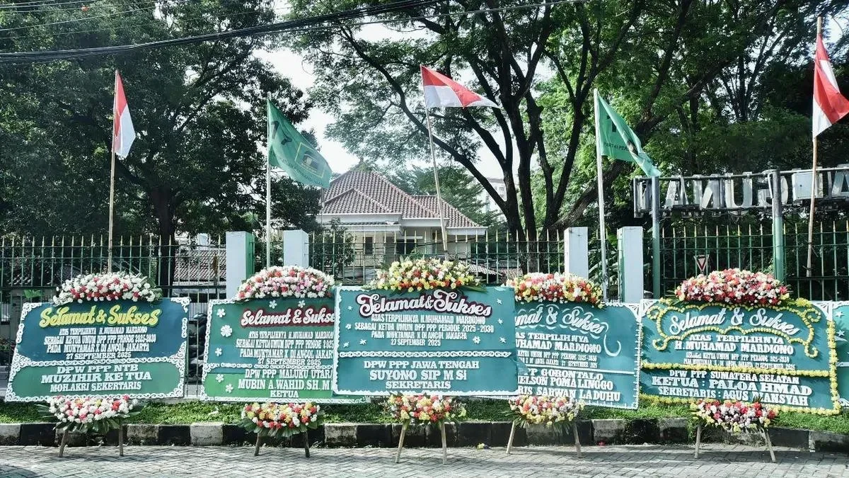 markas ppp banjir karangan bunga sambutan spektakuler untuk ketum baru muhamad mardiono portal berita terbaru