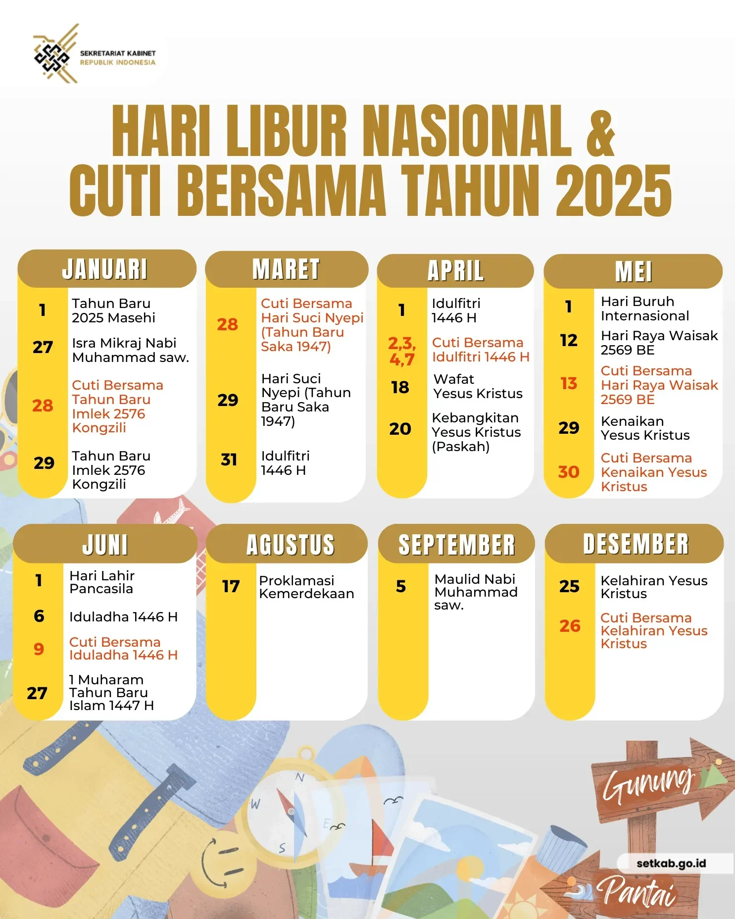fix libur panjang 17 tanggal merah 8 cuti bersama 2026 resmi dirilis siap rencanakan healing portal berita terbaru