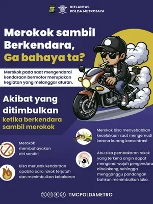 viral merokok sambil naik motor siap siap kena denda ratusan ribu dan ancaman bahaya fatal ini portal berita terbaru